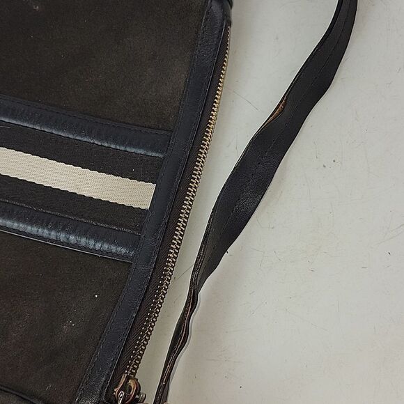 Bally Center Strip Suede Leather Women's  Shoulder Bag - Picture 12 of 13